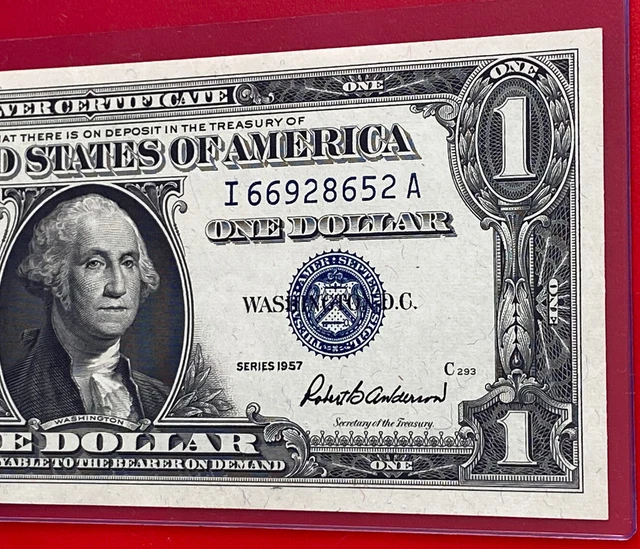 1957 $1 Dollar Silver Certificate (Blue Seal) Block I-A  - Uncirculated