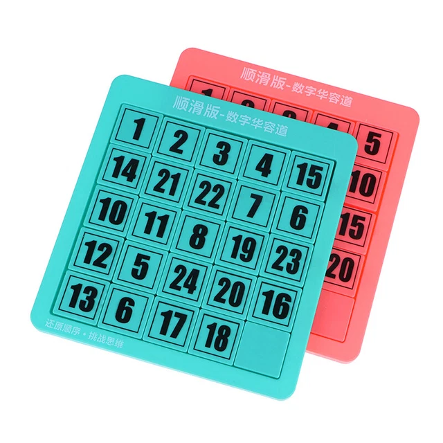 Children Montessori Toys Digital Slide Jigsaw Puzzle Number Huarong Road Boar-yt