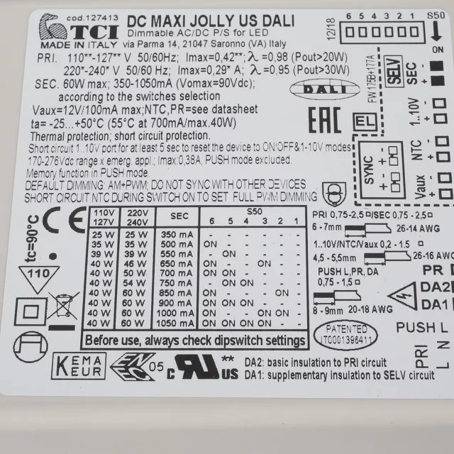 TCI DC Maxi Jolly US DALI 0 - 60W 127413 2