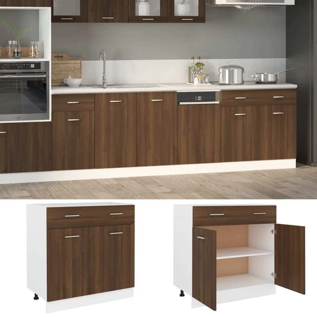 Armoire de plancher Ã  tiroir ChÃªne marron 80x46x81,5 cm