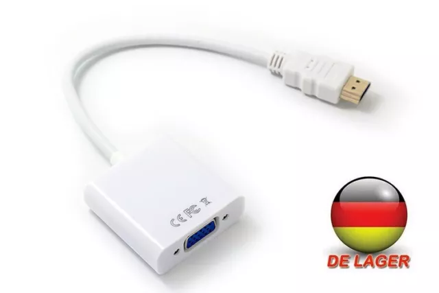 DisplayPort zu VGA Adapter DP Stecker auf VGA Buchse Konverter PC Mac Beamer