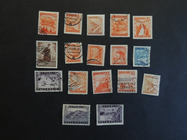 Briefmarken „17x Österreich teilw. Falz wie abgebildet (46)“