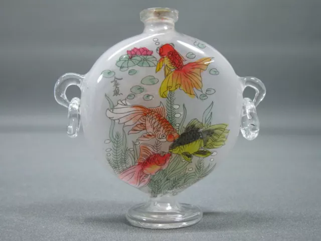 China Parfümflakon Glasmalerei Glas Flakon 8 cm  Goldfisch