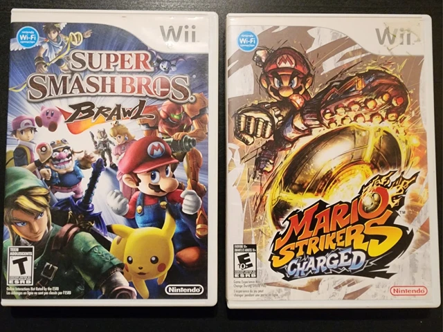 SUPER SMASH BROS Brawl, Mario Strikers Charged Complete! Nintendo Wii