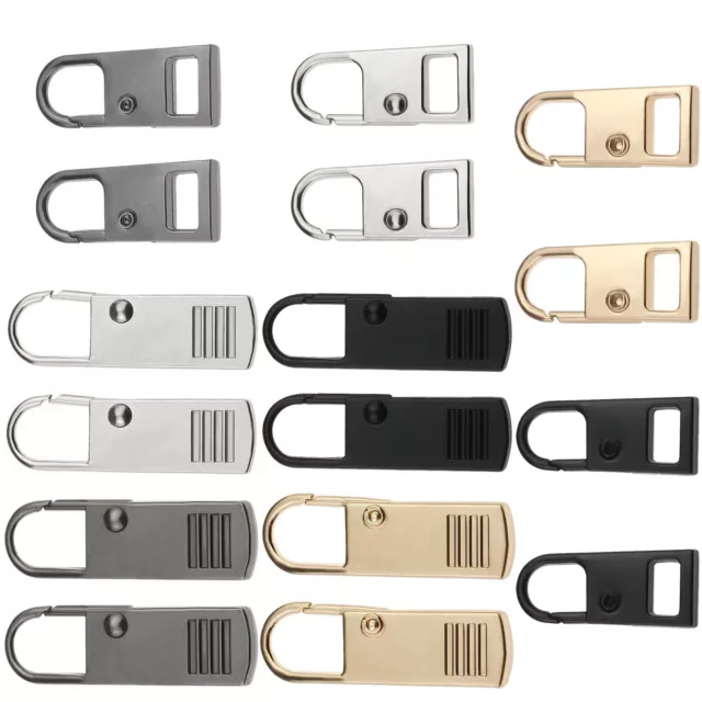 16Pcs Zipper Pulls Replacement Zinc Alloy Zipper Pull Repair Kit for Clothing