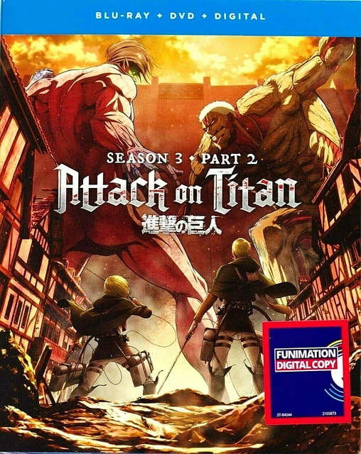 ATTACK ON TITAN Season 3 Part 2 New Blu Ray + DVD Slipcover Funimation ...