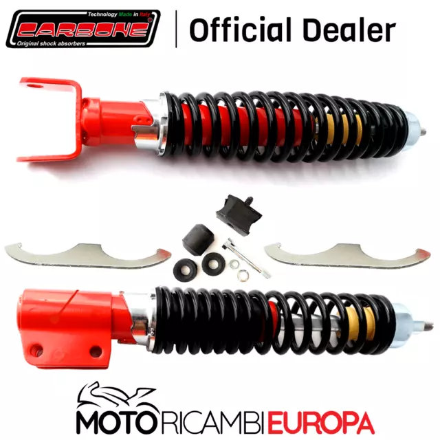 Kit Ammortizzatori Carbone Vespa Px Pe Arcobaleno Anteriore Posteriore Nero/Ross