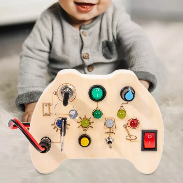 Montessori Busy Board Holz LED Farbe Lernspielzeug für Jungen Mädchen Kleinkind