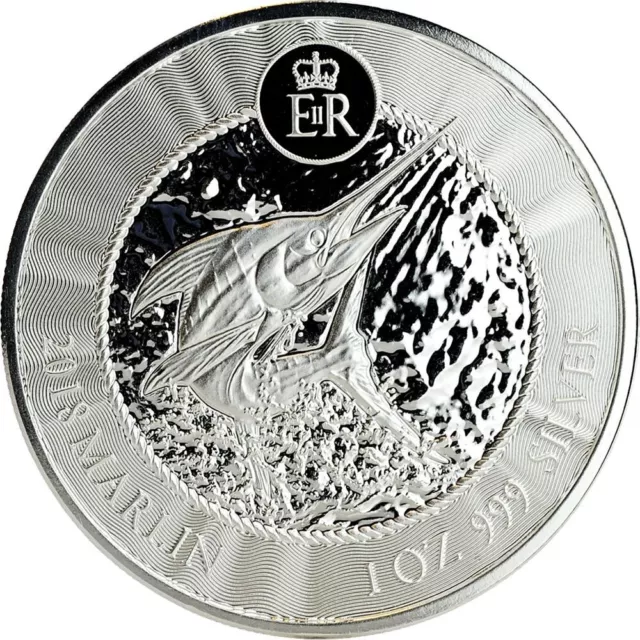 1 Oz SILVER 999.9  2018 Cayman Islands Marlin Fish PP Silver Coin Onza De Plata