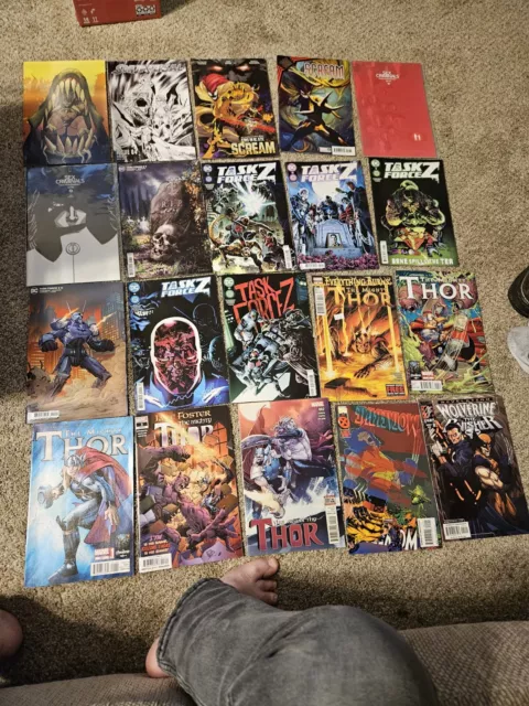 20 Comic Book Lot Marvel Comics DC Comics Thor Wolverine FREE SHIPPING