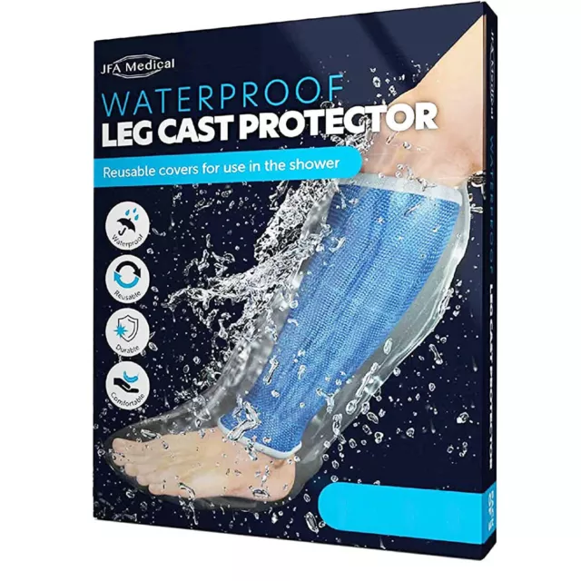 JFA Medical Reusable Waterproof Shower Leg Cast Cover Protectors, Half UK