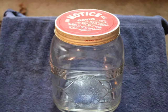 Vintage Orvus Coffee Square Jar W/Lid- Hazel Atlas-Read Full Description