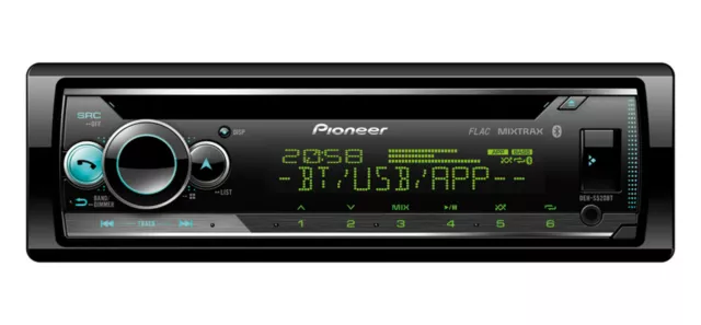 Pioneer DEH-S520BT  Autoradio 1DIN mit Bluetooth CD MP3 USB AUX VarioColor