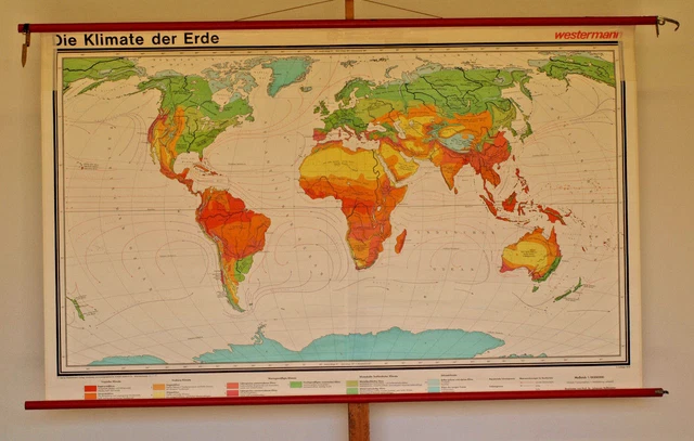World Map 1978 WORLD MAP EARTH map vegetation map climate map 202x124 cm 1978 vintage ...