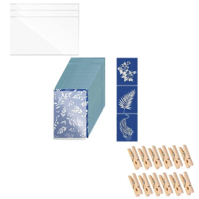 Kit De 30 Feuilles De Papier Cyanotype Pour Impression Solaire Format A4 Impression Nature~p144700690