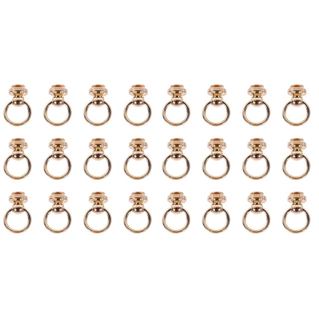 24 Pcs Bag Buckle Brass Crafts DIY Rivets Ring Stud Screw
