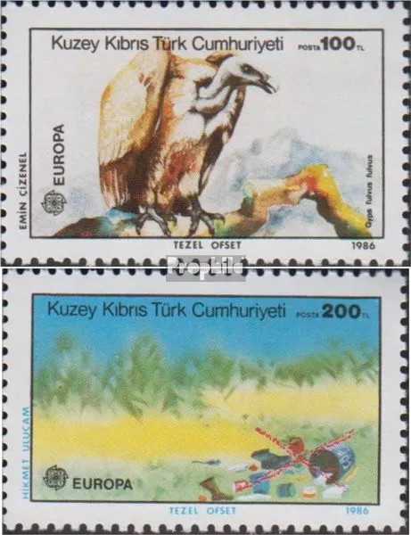 Turkish-Cyprus 179-180 (complete.issue.) unmounted mint / never hinged 1986 Euro