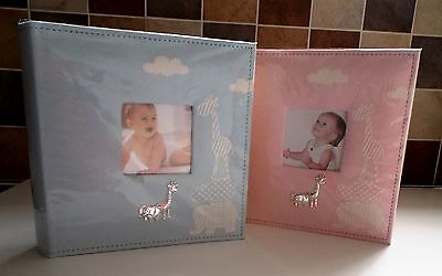 Baby Child Photo Album 80 photos in Blue or Pink Christening Newborn Gift- G417