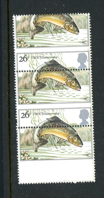 1981 Fishes 26p Printing Error Dramatic Perforation Shift Rare Item ...  (P115)