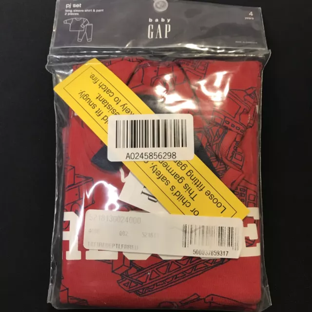 baby gap boys size 4 firetruck pajamas long sleeve and pant set baby gap boys size 4 firetruck pajamas long sleeve and pant set