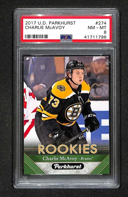 2017-18 UD Parkhurst Charlie McAvoy Rookie #274 PSA 8 NMMT Boston Bruins Z9666