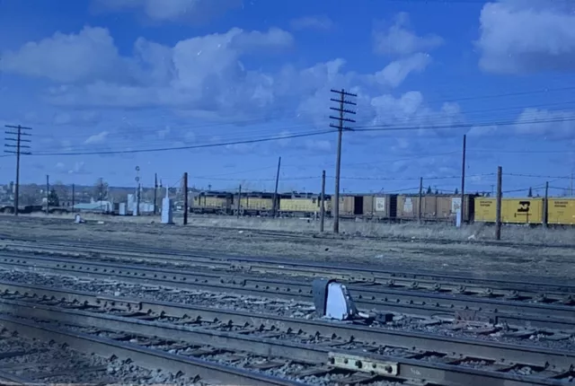 Vtg 1972 35mm Slide Train Railroad Yard Union Pacific Original Kodachrome