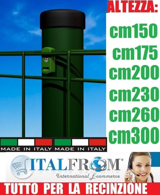 Palo In Ferro A T Plastificato Verde - 30x30x3mm, Per Recinzioni Metalliche, Made In Italy - Foto 3