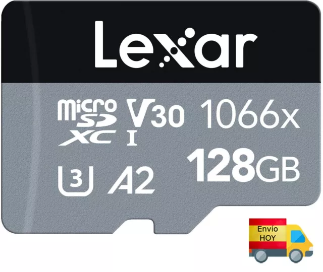 Lexar Professional Tarjeta Micro SD 128GB microSDXC UHS-I 4K FULL HD DRON CAMARA