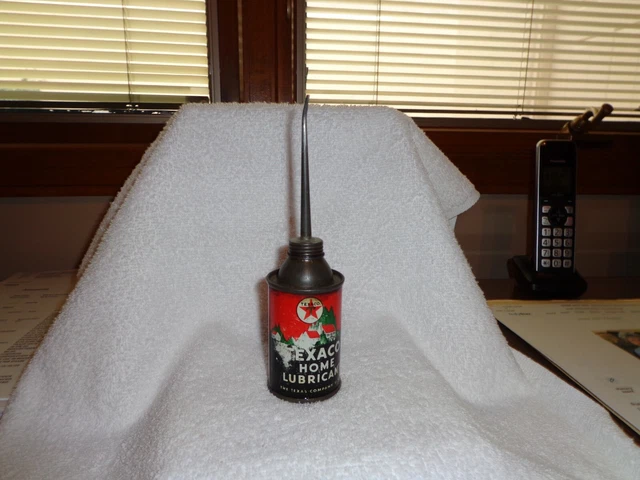 Vintage Texaco Home Lubricant 3 oz RARE Empty Used "The Texas Company"