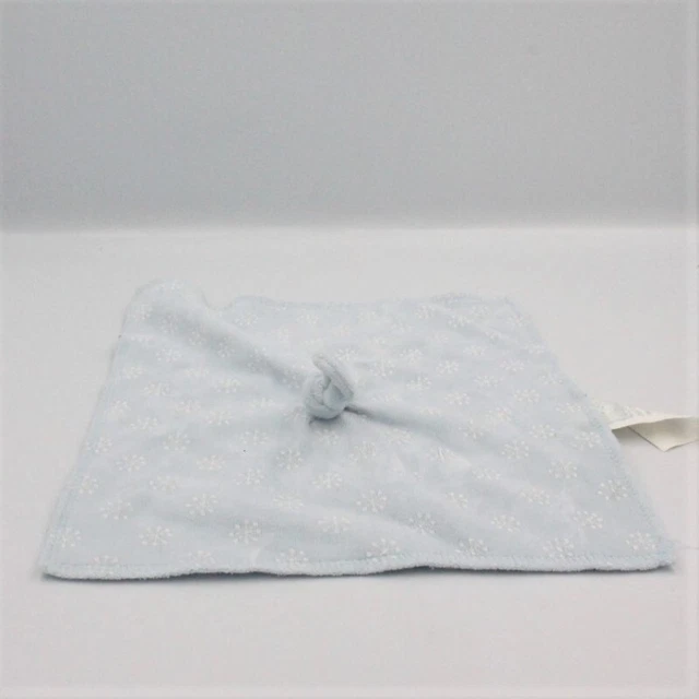 Doudou plat carré bleu neiges MES PETITS CAILLOUX CMP - 22509