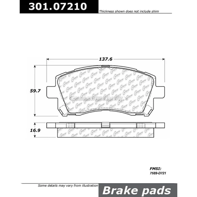 Centric Parts Brake Pad Set 301.07210