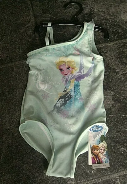 Nuovo costume da nuoto Disney Frozen Elsa regina delle nevi 18-24 mesi nuovo con etichetta