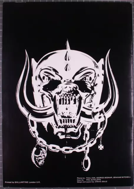 Motorhead Lemmy Fast Eddie Philthy Animal Program Original Bomber Tour 1980 2