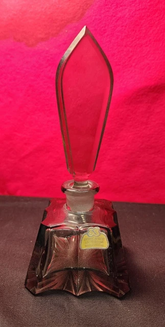 Vintage Kristall Neubert German Hungarian Pillared Art Deco Glas Perfume Bottle