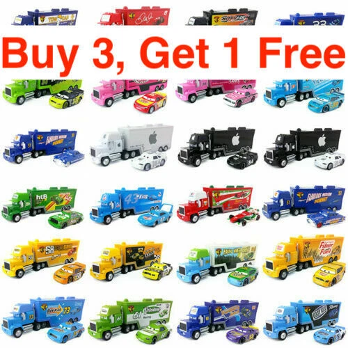 Disney Pixar Cars Lightning McQueen Mack Hauler Truck & Car Set Toy Xmas Gift