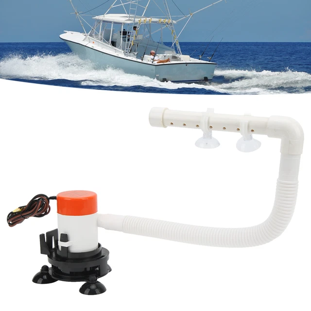 Bait Pump 12V 350GPH Maximum Flow Boat Tank Fish Saver Aerator For Any Containe