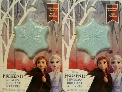 Disney Frozen 2 Lip Gloss Snowberry Flavored Blue Snowflake Shape Lot of 2 NEW