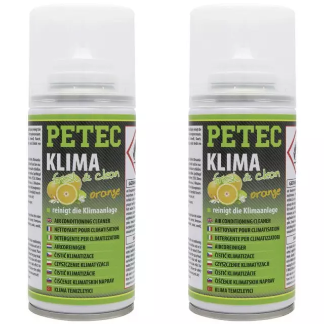 2 x Petec Klima Fresh & Clean Klimaanlagenreiniger Orange 150ml 71460