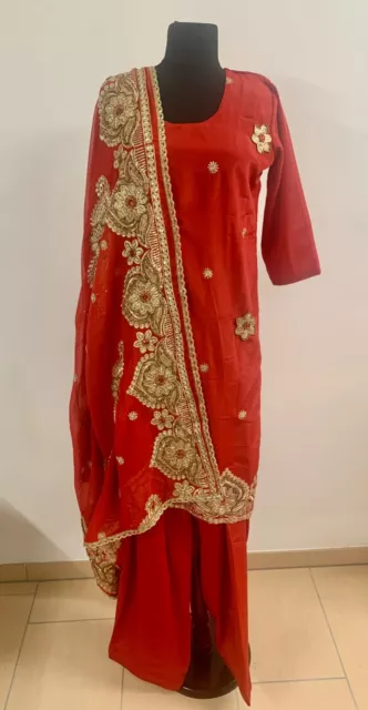 Indische Kleid Salwar Kameez Tunika Hochzeit Bollywood Fasching Kostüm Gr.42-44