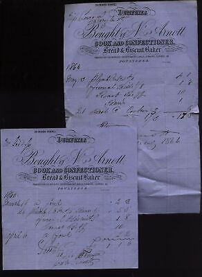 1866 DUMFRIES N. ARNOTT-COOK & CONFECTIONER, 28 Friars Vennel Two billheads