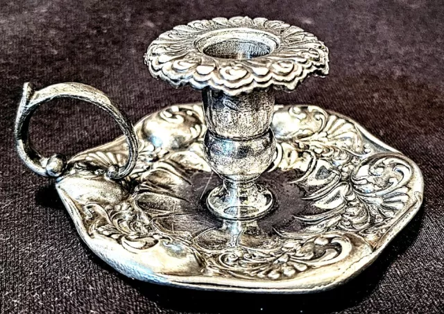 Derby Silver Co. MINIATURE Finger Candle Holder 1870's Quadruple Plate Very Rare