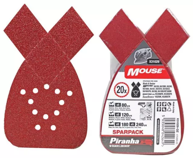 Souris Ponçage Feuilles, Assorti Cran - 20 Paquet - PIRANHA 2