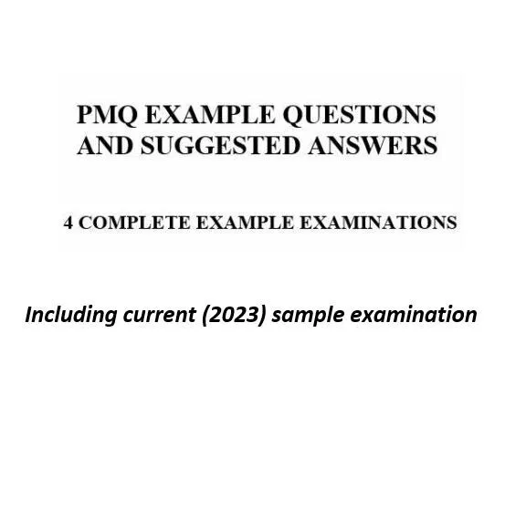 4 SAMPLE PMQ EXAM PAPERS WITH  ANSWERS sent as PDF.  APMBOK 7 version