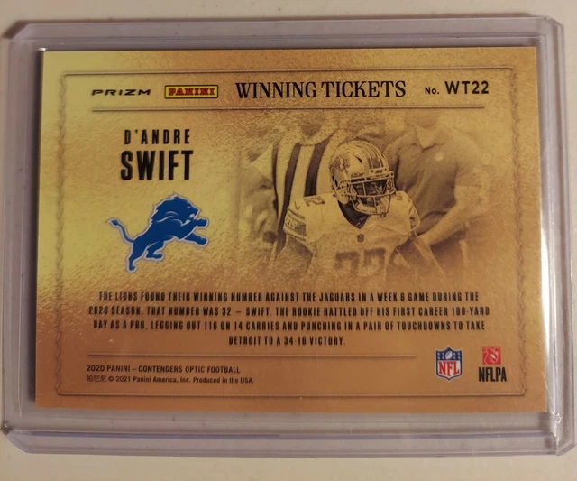 2020 Contenders Optic Winning Tickets D'Andre Swift #WT22 Silver Prizm Rookie RC 2