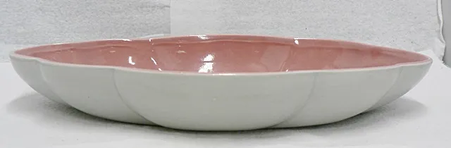 Red Wing Pottery Gray Serving Dish With Pink Interior