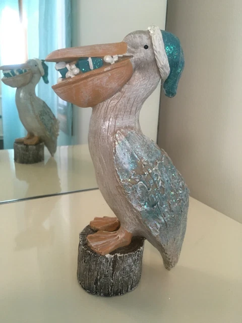 Nautical Christmas Pelican Statue