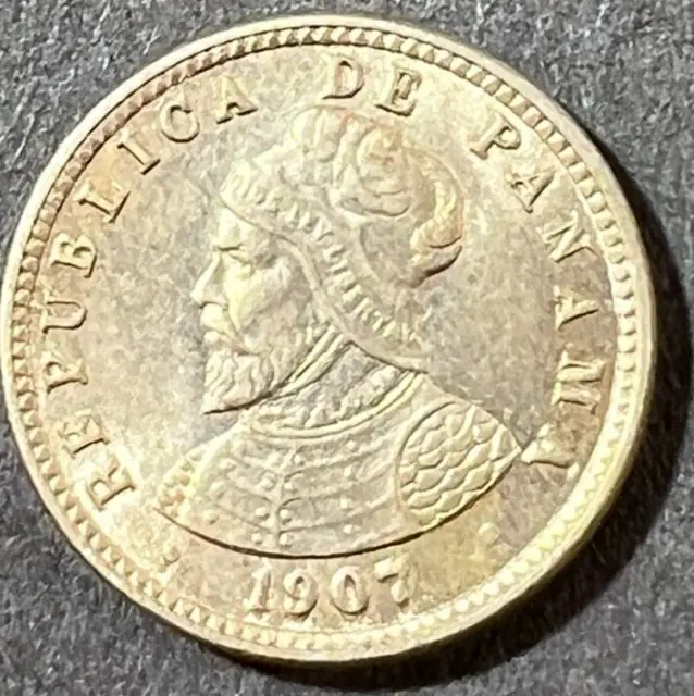 1907 Panama Medio 1/2 Centesimo