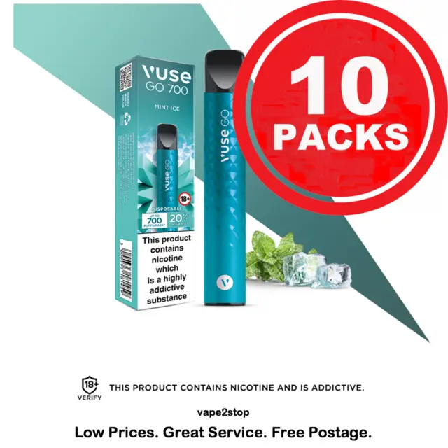 Vuse Go 700 Disposable Mint Ice 10 Pack Free Tracked 24 Shipping