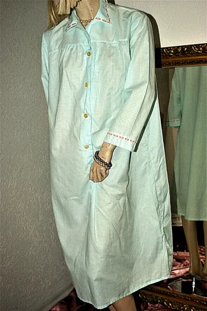 Vintage Negligee * Nachtkleid * Nachthemd zauberhaft türkis weiß so angenehm 46