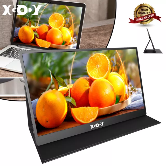 17,3" Tragbarer Monitor XGODY 2K 1080P HDR HDMI Monitore Bildschirm für Switch